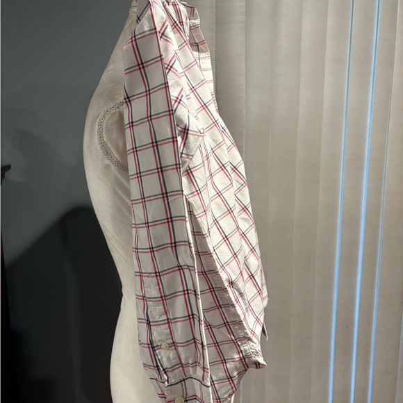 GAP Boys XXL Long Sleeve Red & White Plaid Button Up Lightweight Flannel Shirt - Picture 5 of 9